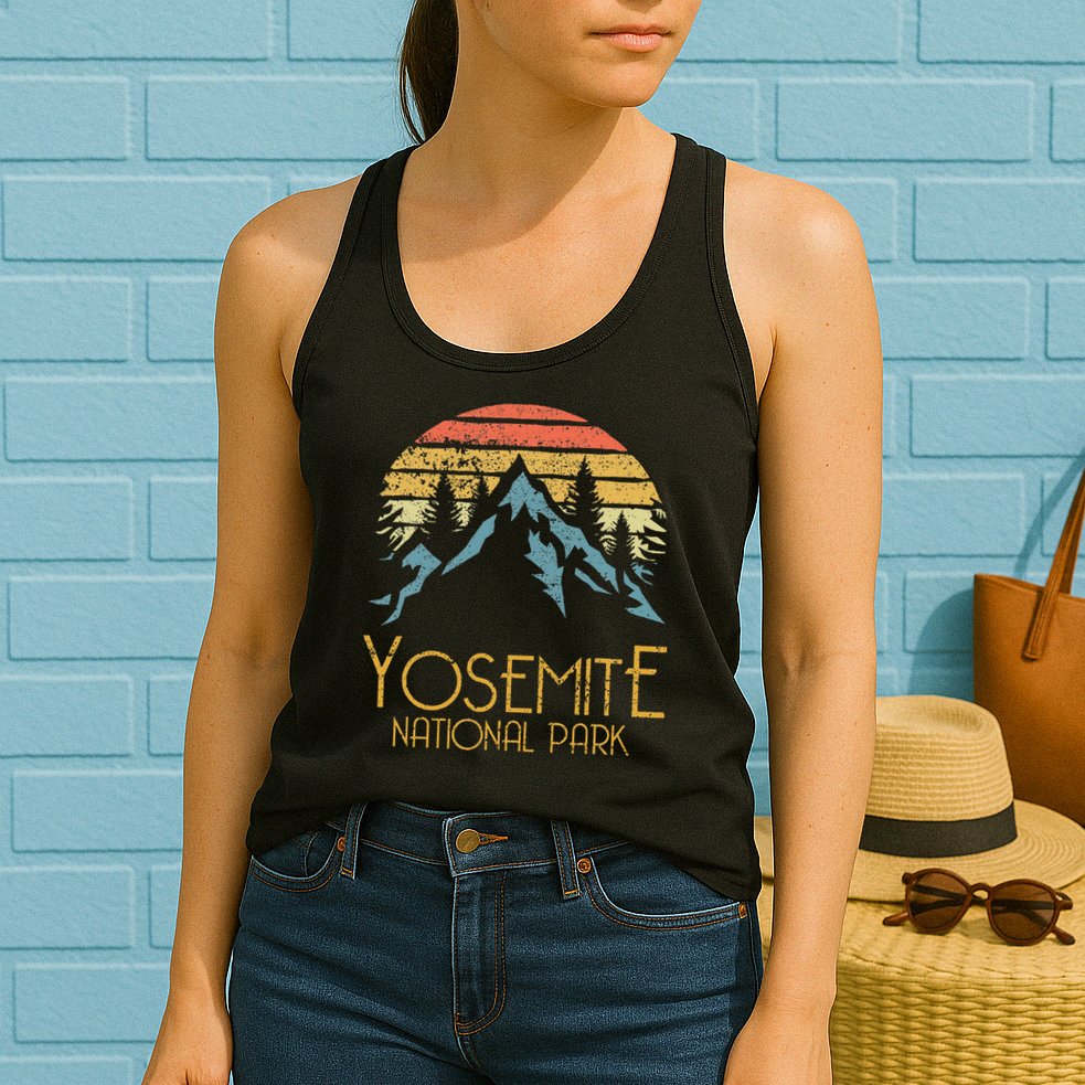 Vintage Yosemite National Park California Womens Tank Top