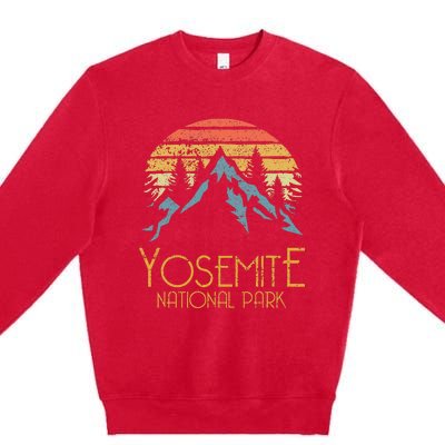 Vintage Yosemite National Park California Premium Crewneck Sweatshirt