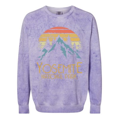 Vintage Yosemite National Park California Gift Colorblast Crewneck Sweatshirt