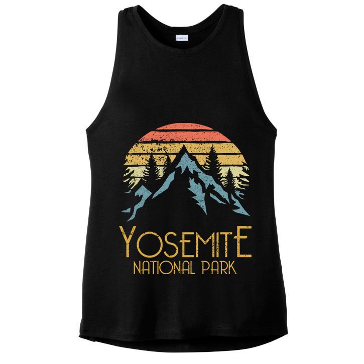 Vintage Yosemite National Park California Gift Ladies PosiCharge Tri-Blend Wicking Tank