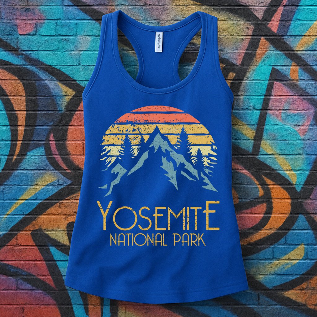 Vintage Yosemite National Park California Gift Womens Tank Top