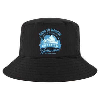 Vintage Yellowstone National Park Born To Wander Cool Comfort Performance Bucket Hat