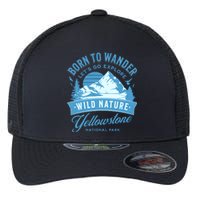 Vintage Yellowstone National Park Born To Wander Flexfit Unipanel Trucker Cap