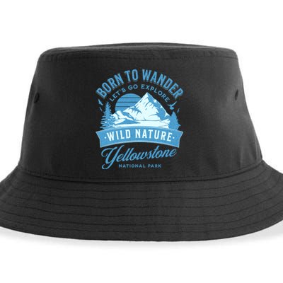 Vintage Yellowstone National Park Born To Wander Sustainable Bucket Hat