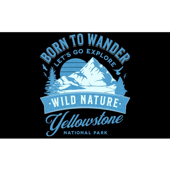 Vintage Yellowstone National Park Born To Wander Bumper Sticker