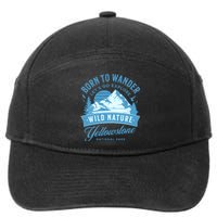 Vintage Yellowstone National Park Born To Wander 7-Panel Snapback Hat