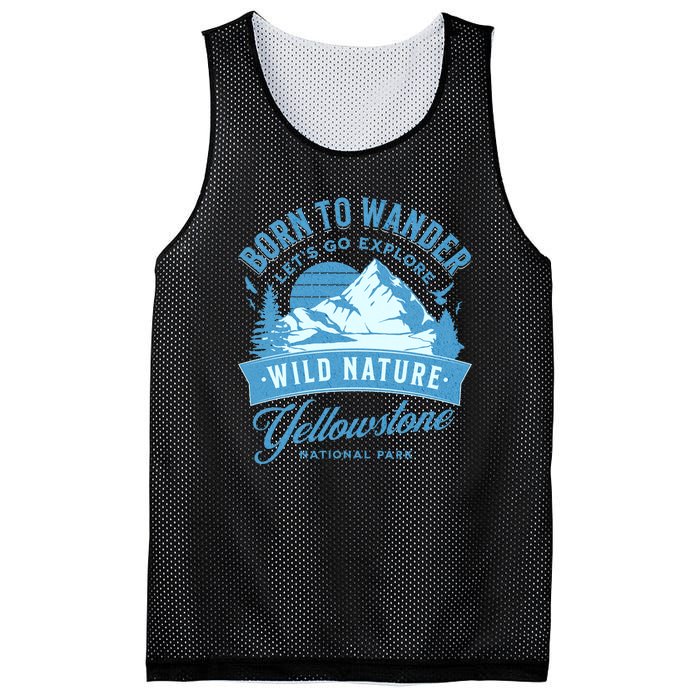 Vintage Yellowstone National Park Born To Wander Mesh Reversible Basketball Jersey Tank