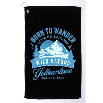 Vintage Yellowstone National Park Born To Wander Golf Towel