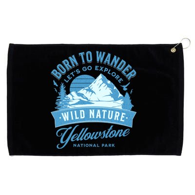 Vintage Yellowstone National Park Born To Wander Grommeted Golf Towel