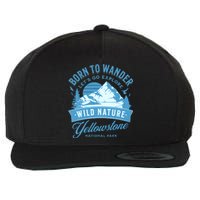 Vintage Yellowstone National Park Born To Wander Wool Snapback Cap