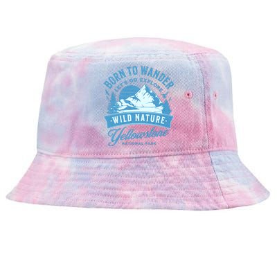 Vintage Yellowstone National Park Born To Wander Tie-Dyed Bucket Hat