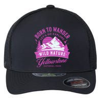 Vintage Yellowstone National Park Born To Wander Flexfit Unipanel Trucker Cap