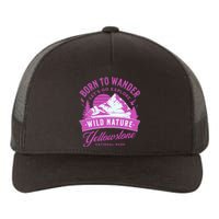 Vintage Yellowstone National Park Born To Wander Yupoong Adult 5-Panel Trucker Hat