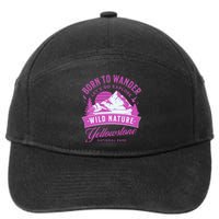 Vintage Yellowstone National Park Born To Wander 7-Panel Snapback Hat