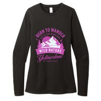 Vintage Yellowstone National Park Born To Wander Womens CVC Long Sleeve Shirt