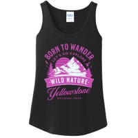 Vintage Yellowstone National Park Born To Wander Ladies Essential Tank