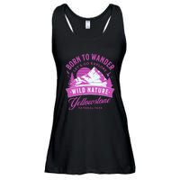 Vintage Yellowstone National Park Born To Wander Ladies Essential Flowy Tank