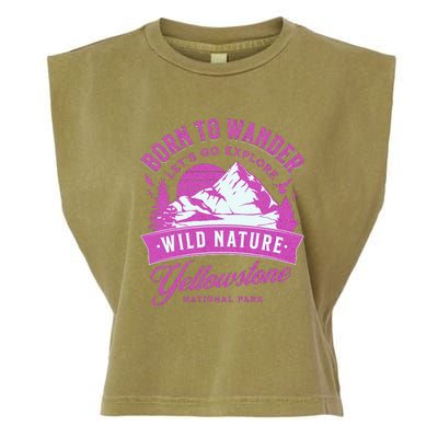 Vintage Yellowstone National Park Born To Wander Garment-Dyed Women's Muscle Tee