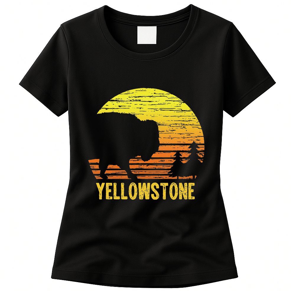 Vintage Yellowstone National Park Retro Travel Gift Womens T-Shirt