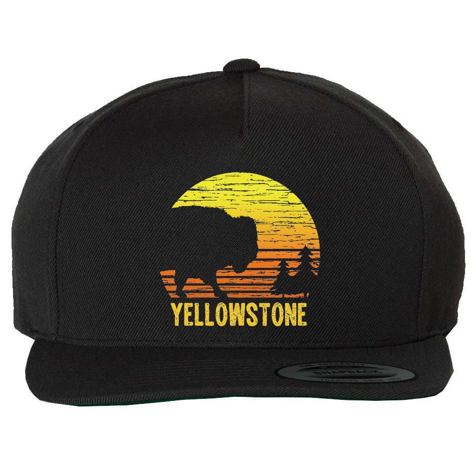 Vintage Yellowstone National Park Retro Travel Gift Wool Snapback Cap