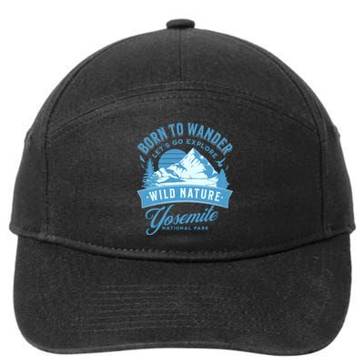 Vintage Yosemite National Park Born To Wander 7-Panel Snapback Hat