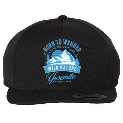 Vintage Yosemite National Park Born To Wander Wool Snapback Cap