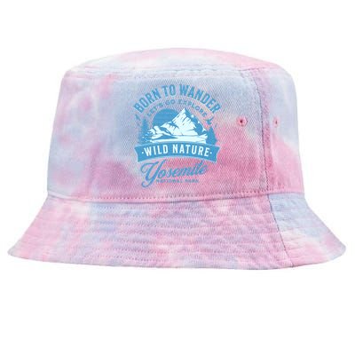 Vintage Yosemite National Park Born To Wander Tie-Dyed Bucket Hat