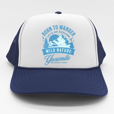 Vintage Yosemite National Park Born To Wander Trucker Hat