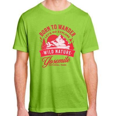 Vintage Yosemite National Park Born To Wander Adult ChromaSoft Performance T-Shirt