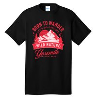 Vintage Yosemite National Park Born To Wander Tall T-Shirt