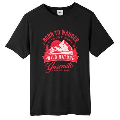 Vintage Yosemite National Park Born To Wander Tall Fusion ChromaSoft Performance T-Shirt