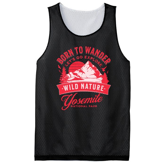 Vintage Yosemite National Park Born To Wander Mesh Reversible Basketball Jersey Tank