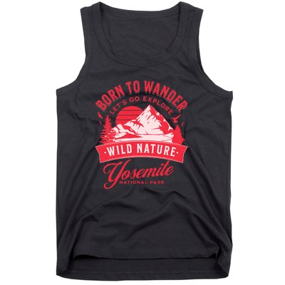 Vintage Yosemite National Park Born To Wander Tank Top