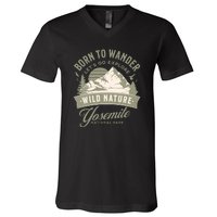 Vintage Yosemite National Park Born To Wander V-Neck T-Shirt