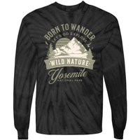 Vintage Yosemite National Park Born To Wander Tie-Dye Long Sleeve Shirt