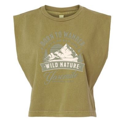 Vintage Yosemite National Park Born To Wander Garment-Dyed Women's Muscle Tee