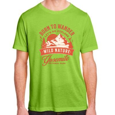 Vintage Yosemite National Park Born To Wander Adult ChromaSoft Performance T-Shirt