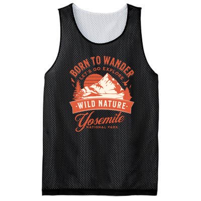 Vintage Yosemite National Park Born To Wander Mesh Reversible Basketball Jersey Tank