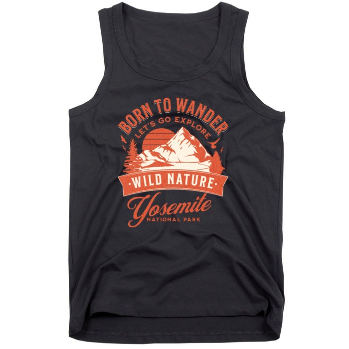 Vintage Yosemite National Park Born To Wander Tank Top