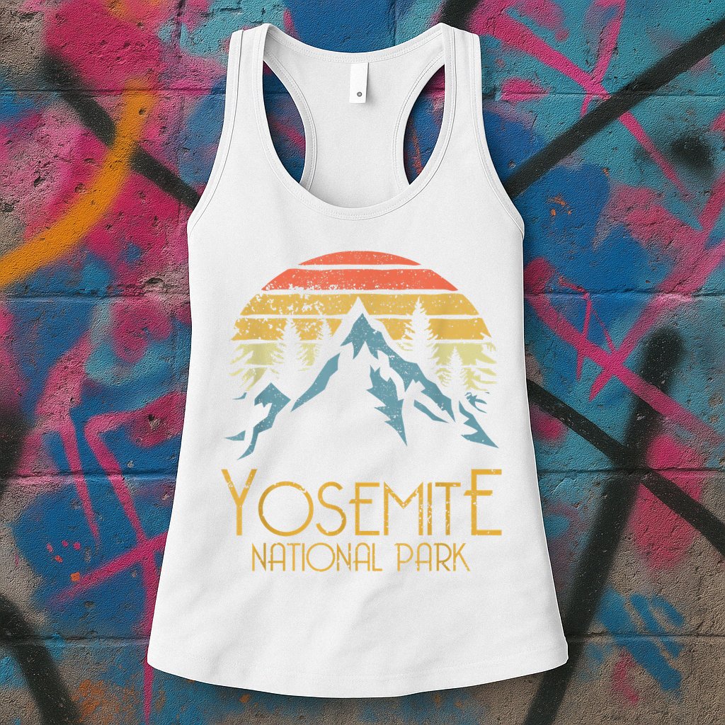 Vintage Yosemite National Park California Gift Womens Tank Top