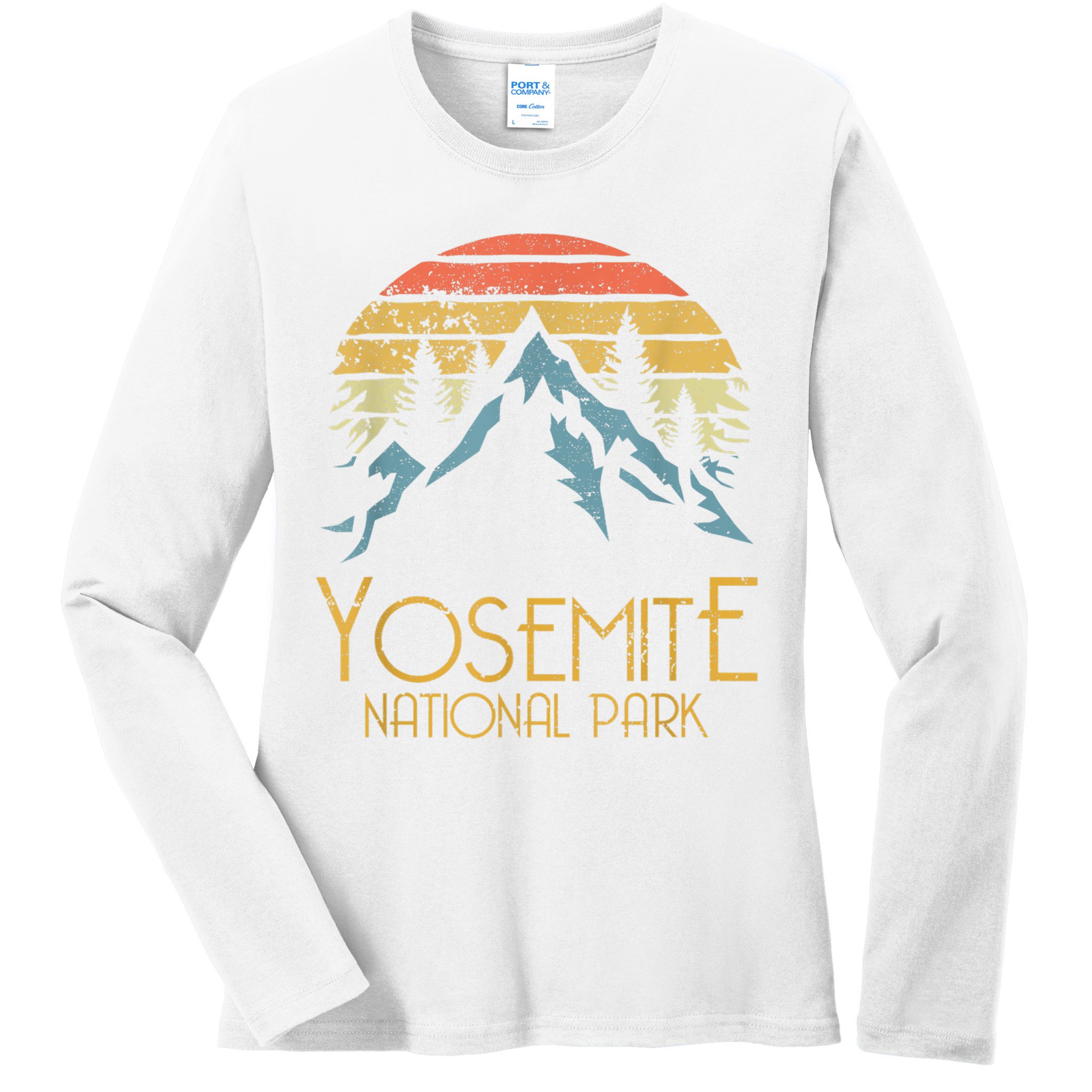 Vintage Yosemite National Park California Gift Ladies Long Sleeve Shirt