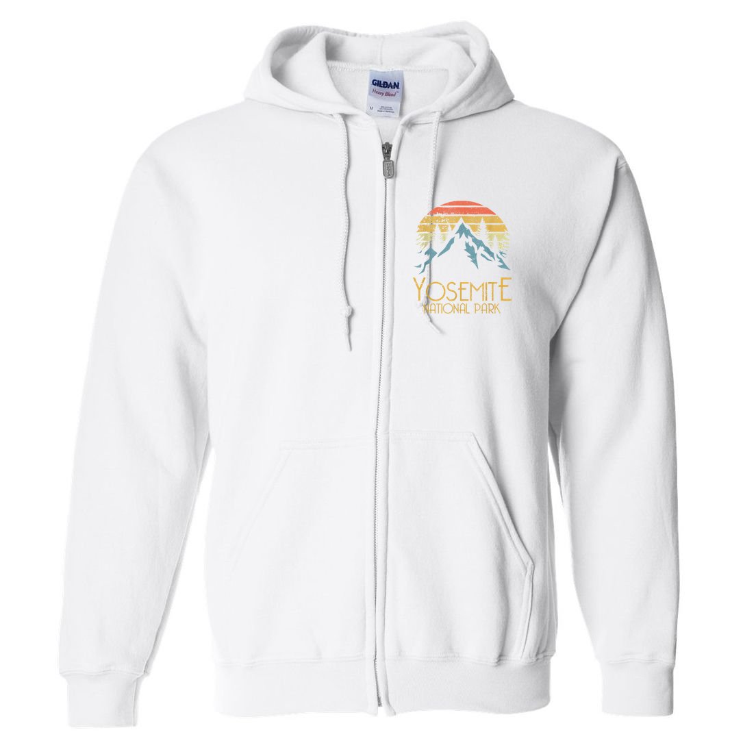 Vintage Yosemite National Park California Gift Full Zip Hoodie