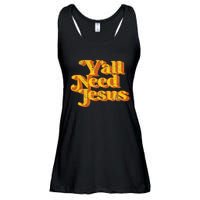 Vintage YAll Need Jesus Funny Christian Country Retro 70S Ladies Essential Flowy Tank