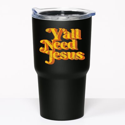 Vintage YAll Need Jesus Funny Christian Country Retro 70S Tumbler