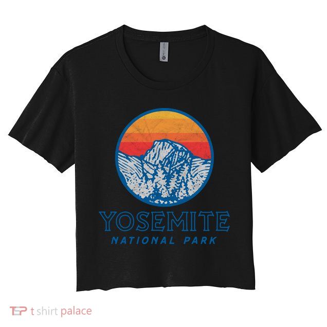 Vintage Yosemite National Park Eighties Graphic Badge Cool Gift Crop Top