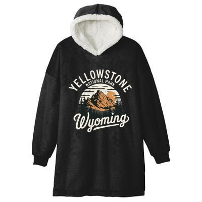 Vintage Yellowstone National Park Wyoming Hooded Wearable Blanket