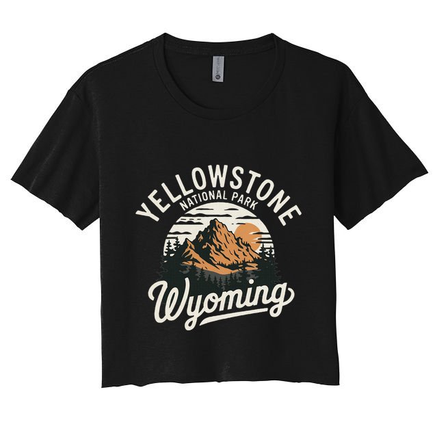 Vintage Yellowstone National Park Wyoming Women's Crop Top Tee