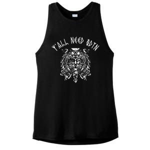 Viking YAll Need Odin Funny Norse Pagan Ladies PosiCharge Tri-Blend Wicking Tank