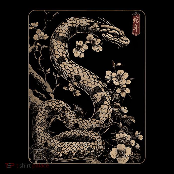 Vintage Year Of The Snake 2025 Chinese New Year Drawstring Bag
