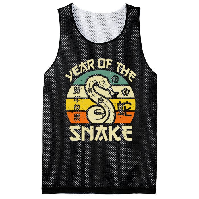 Vintage Year Of Snake 2025 Chinese New Year Snake Zodiac Mesh Reversible Basketball Jersey Tank